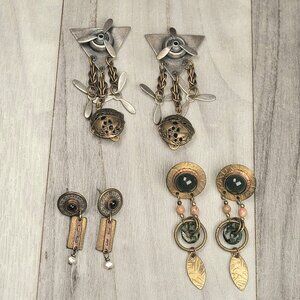 LOT of 3 Sets - Earrings Steampunk Aviation Unique Dangle